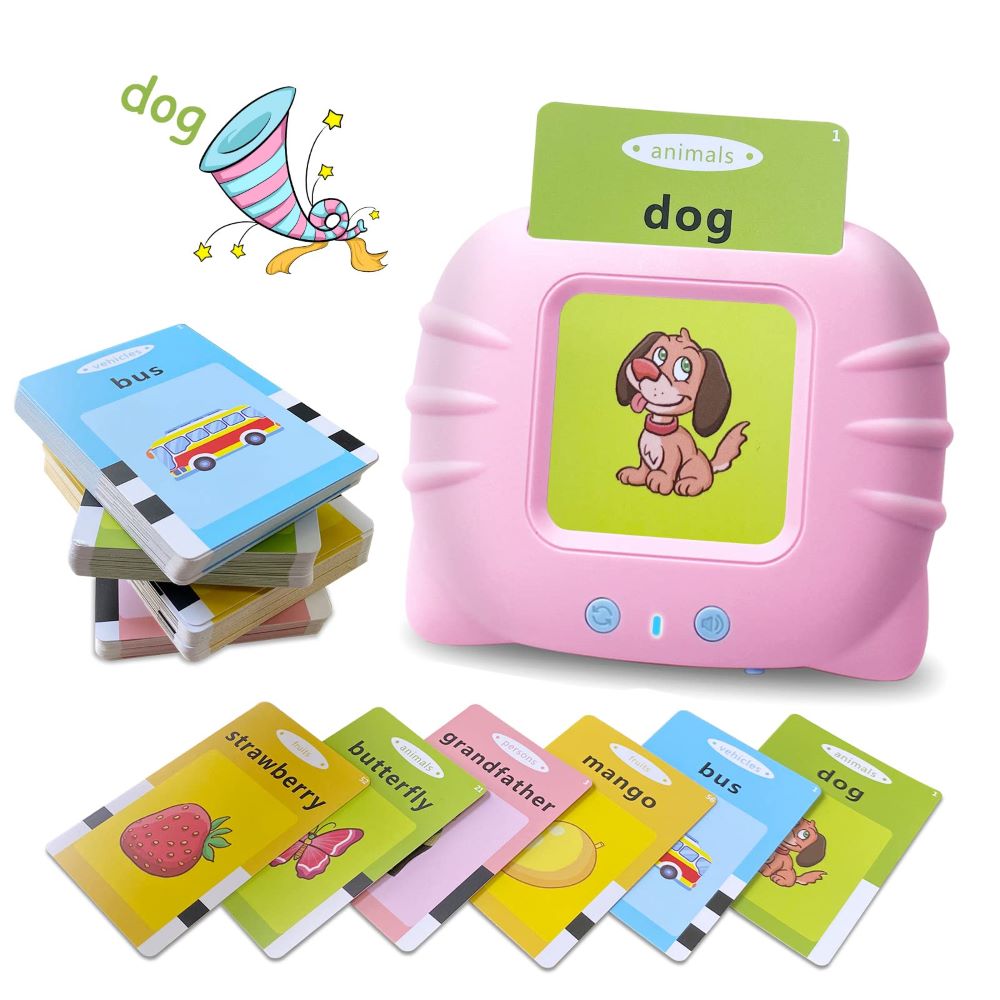 Happy Tiny Mart Electronic Card Reader with 112 Double Sided Vocabulary Cards