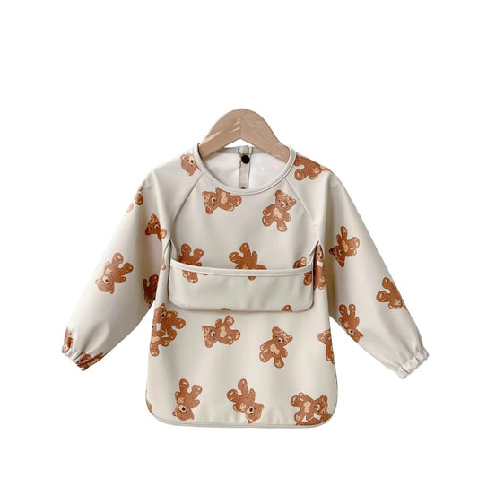 Waterproof PU Long Sleeve Bib for Children and Infants for Meals and Art