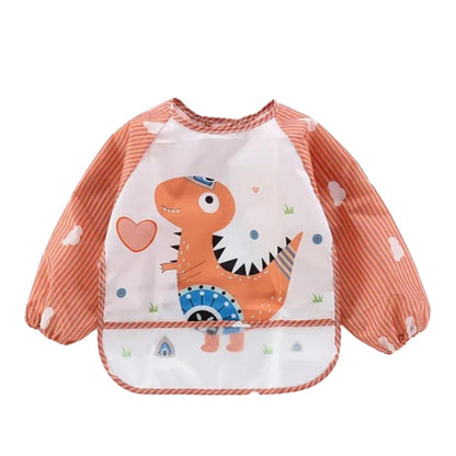 Waterproof Acrylic Long Sleeve Feeding Bib for Infants and Toddlers