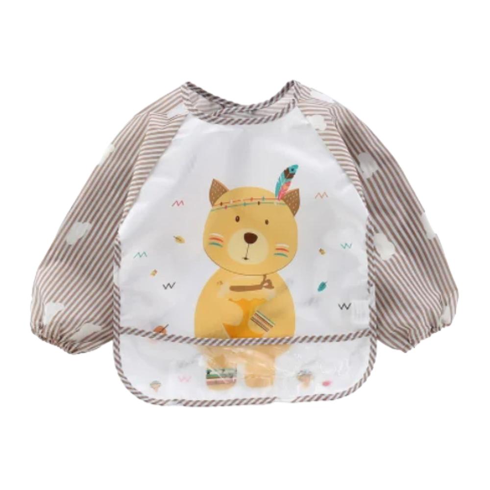 Waterproof Acrylic Long Sleeve Feeding Bib for Infants and Toddlers