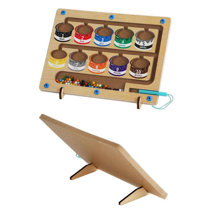 Basswood Magnetic Counting Maze Board with Ten Numbered Paint Boxes