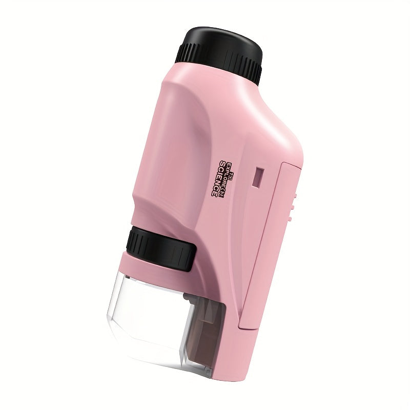 Plastic Portable Handheld Mini Microscope with LED Light and 60-120X Magnification