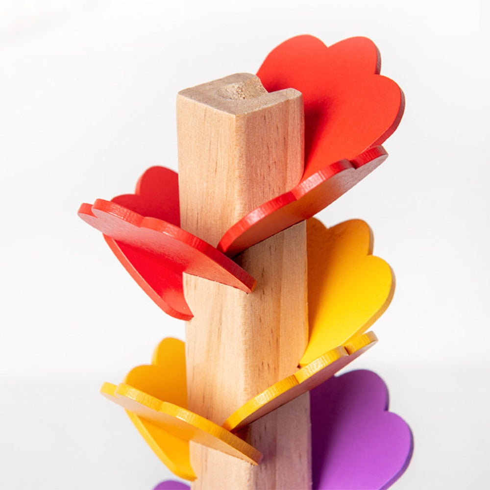 Happy Tiny Mart Rainbow Wooden Music Track Set with Marble Descent