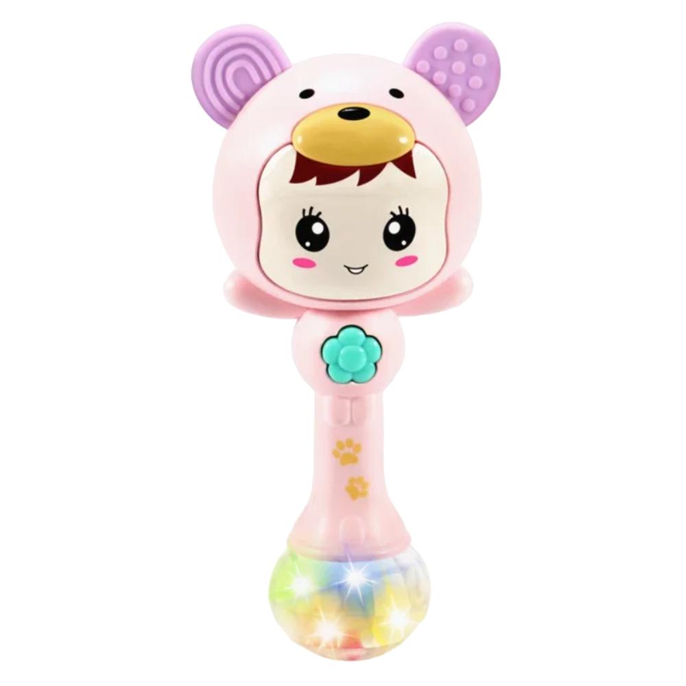 Happy Tiny Mart ABS Plastic Handheld Musical Rattle Toy with Lights