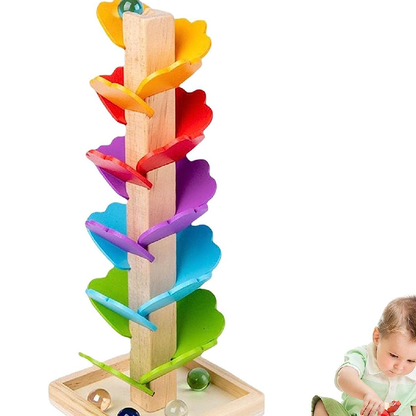 Happy Tiny Mart Rainbow Wooden Music Track Set with Marble Descent