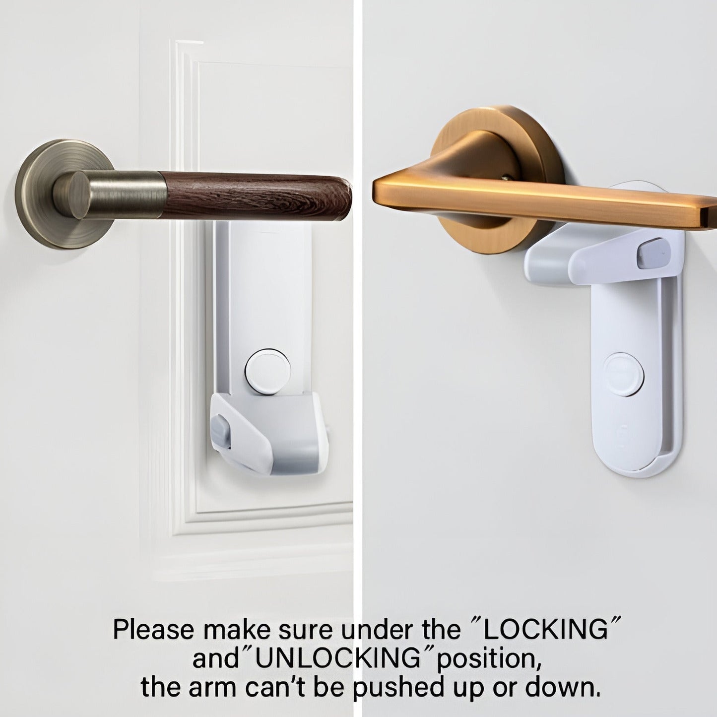 Adhesive Plastic Door Lever Lock for Child Safety and Access Control