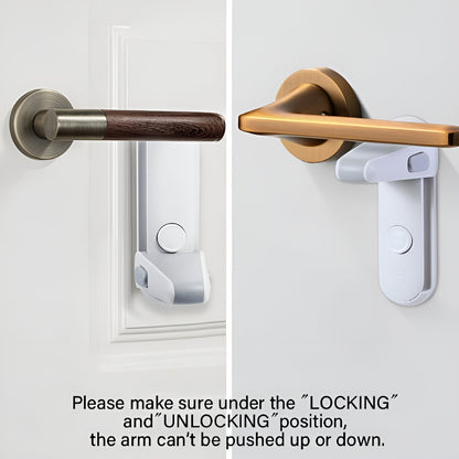 Adhesive Plastic Door Lever Lock for Child Safety and Access Control