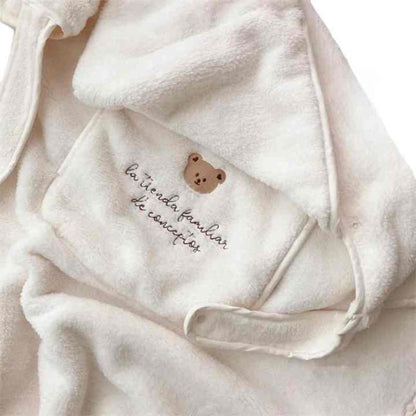 Happy Tiny Mart Hooded Fleece Stroller Blanket with Integrated Kangaroo Pocket