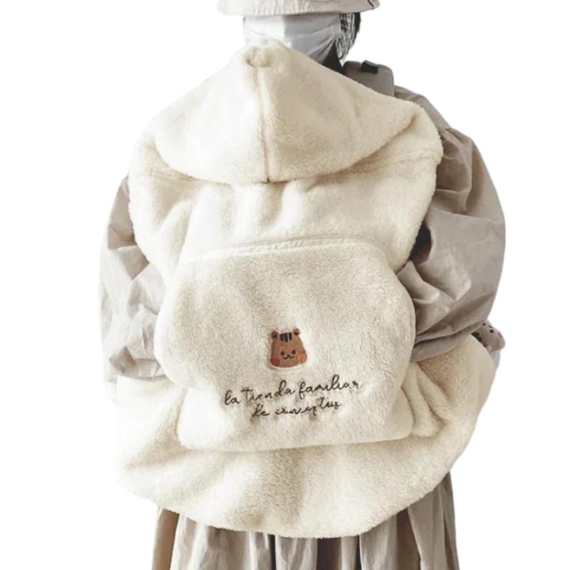 Happy Tiny Mart Hooded Fleece Stroller Blanket with Integrated Kangaroo Pocket