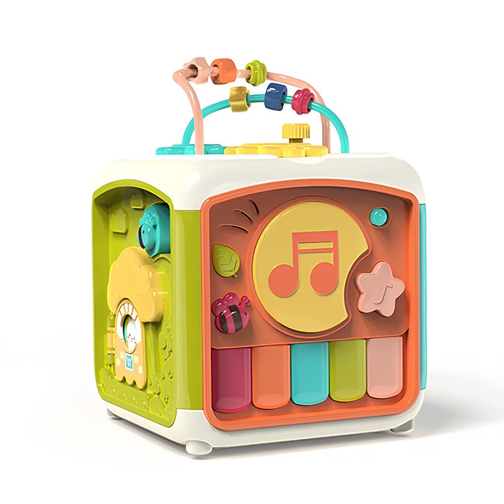 BPA-Free Plastic Musical Activity Cube with Shape Sorter and Motion Sensor