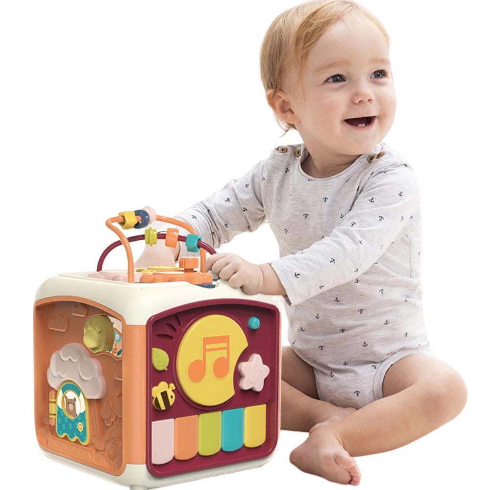 BPA-Free Plastic Musical Activity Cube with Shape Sorter and Motion Sensor