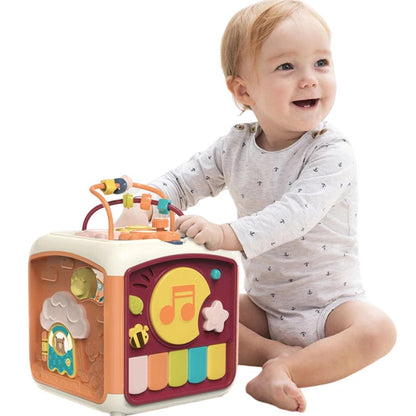 BPA-Free Plastic Musical Activity Cube with Shape Sorter and Motion Sensor