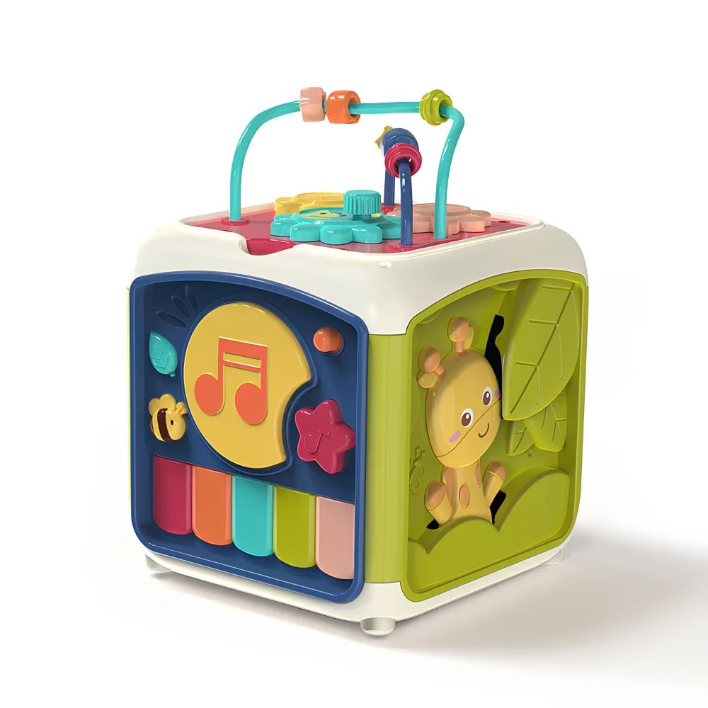 BPA-Free Plastic Musical Activity Cube with Shape Sorter and Motion Sensor