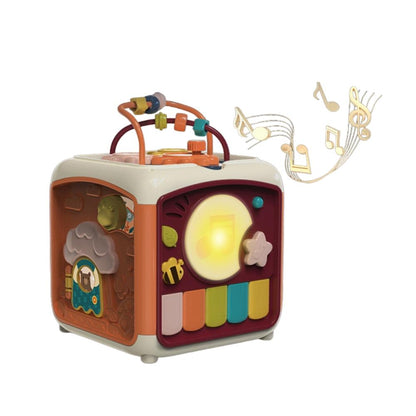 BPA-Free Plastic Musical Activity Cube with Shape Sorter and Motion Sensor