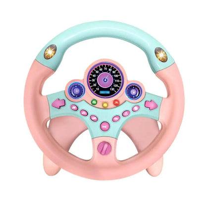Plastic Electronic Simulator Steering Wheel Toy with Suction Cup Base and Sounds