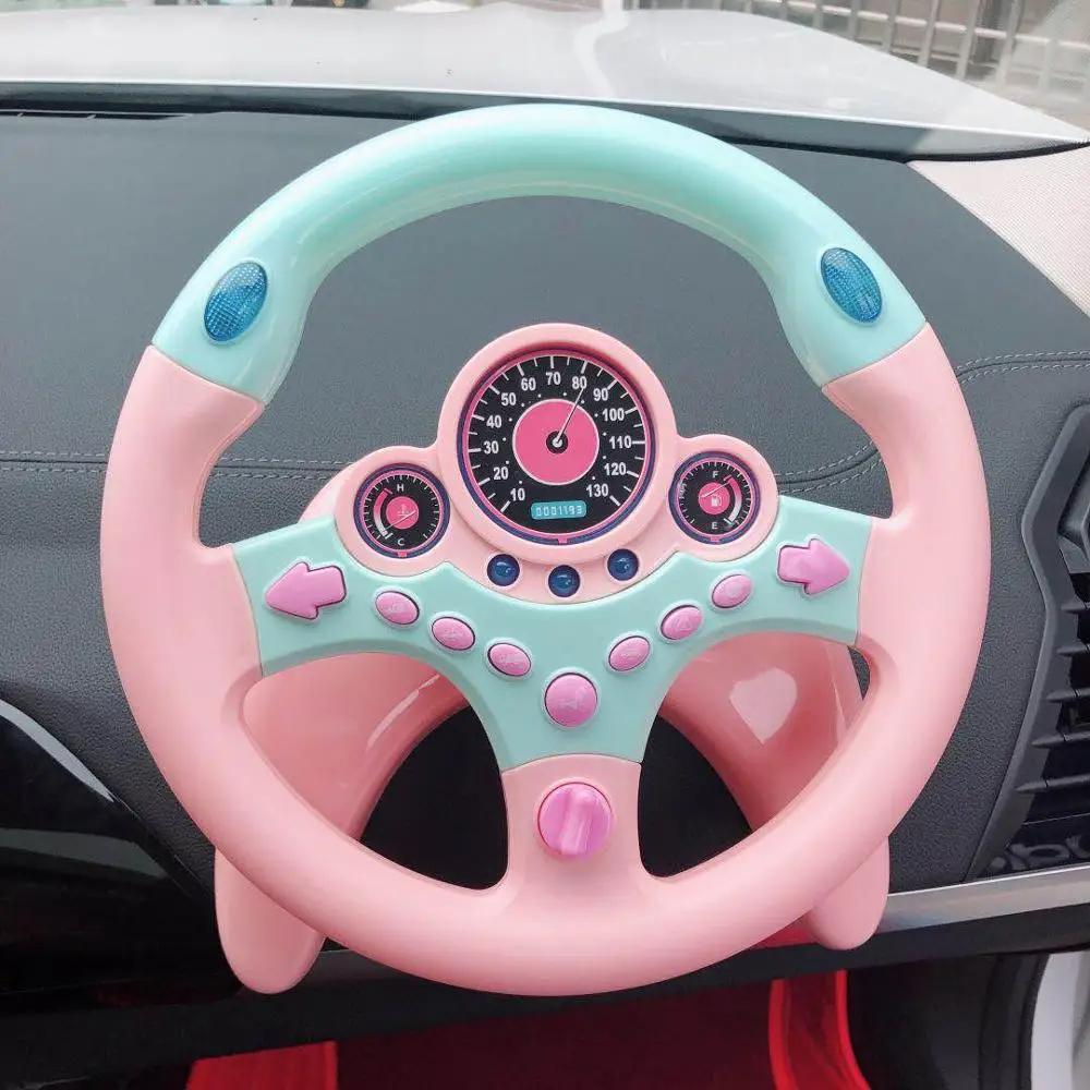 Plastic Electronic Simulator Steering Wheel Toy with Suction Cup Base and Sounds