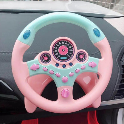 Plastic Electronic Simulator Steering Wheel Toy with Suction Cup Base and Sounds