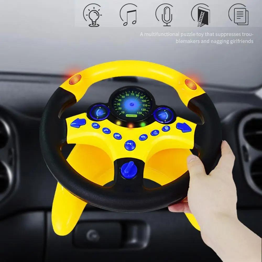 Plastic Electronic Simulator Steering Wheel Toy with Suction Cup Base and Sounds