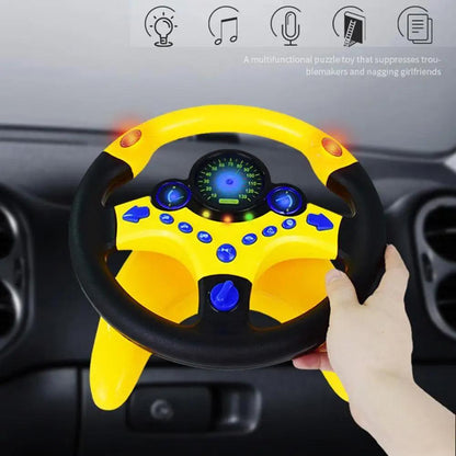Plastic Electronic Simulator Steering Wheel Toy with Suction Cup Base and Sounds