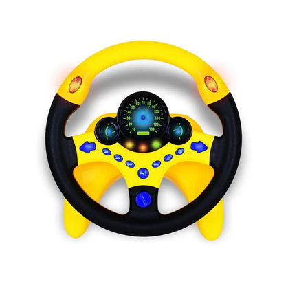 Plastic Electronic Simulator Steering Wheel Toy with Suction Cup Base and Sounds
