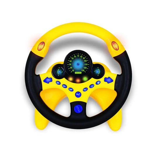 Plastic Electronic Simulator Steering Wheel Toy with Suction Cup Base and Sounds