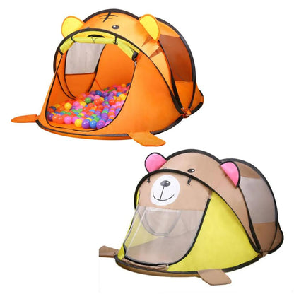 Polyester and Mesh Cartoon Pop-Up Tent for Indoor and Outdoor Use