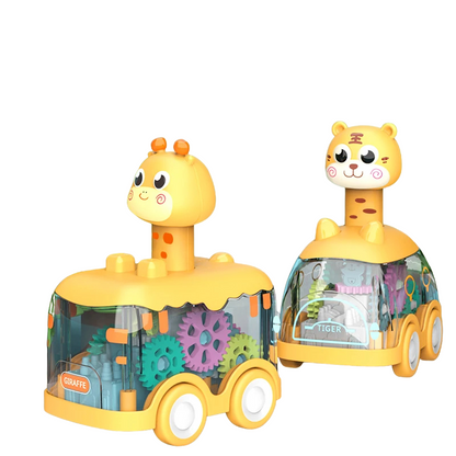 Happy Tiny Mart Transparent ABS Inertia Toy Car with Internal Gears