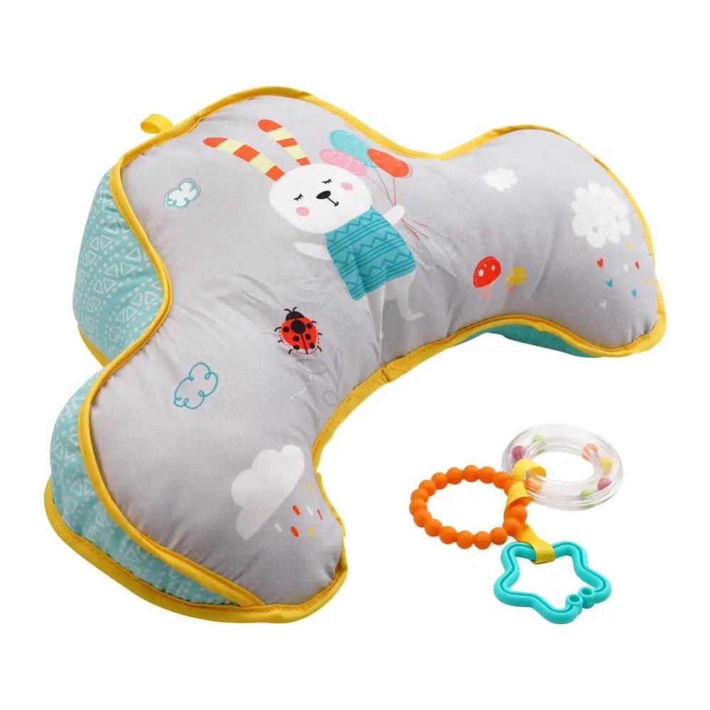 Happy Tiny Mart Cloth and Polyester Fiber Baby Tummy Time Support Pillow