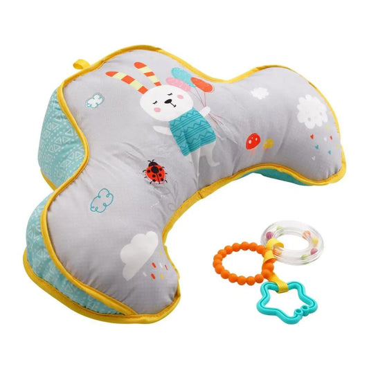 Happy Tiny Mart Cloth and Polyester Fiber Baby Tummy Time Support Pillow