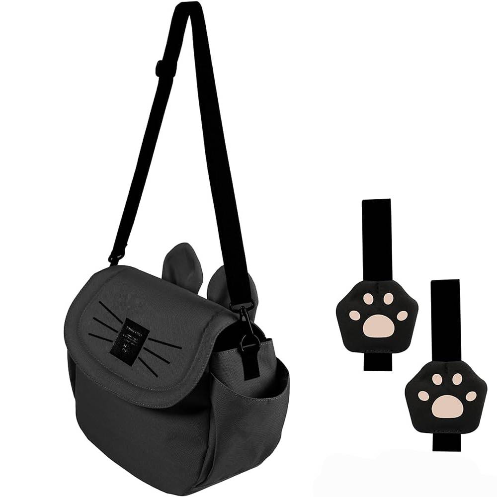 Polyester Stroller Organizer Bag with Adjustable Strap and Cat Motif