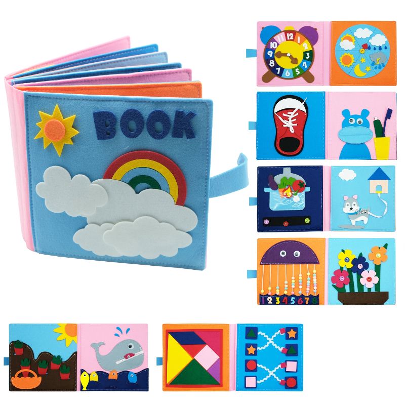 Happy Tiny Mart Washable Fabric Activity Book with Sixteen Manual Features