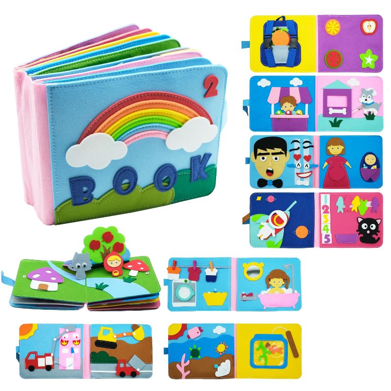 Happy Tiny Mart Washable Fabric Activity Book with Sixteen Manual Features