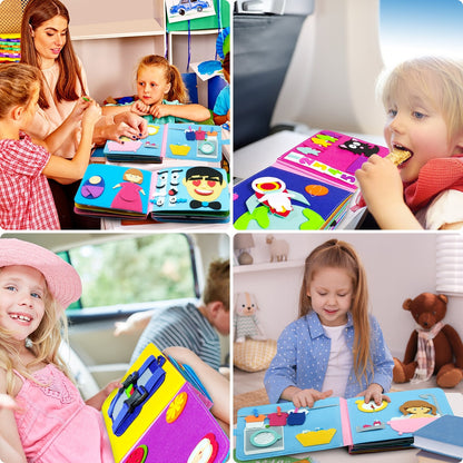 Happy Tiny Mart Washable Fabric Activity Book with Sixteen Manual Features