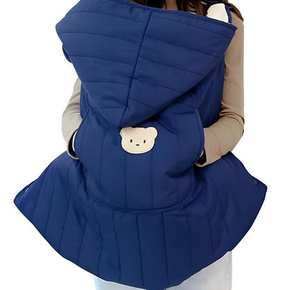 Happy Tiny Mart Viscose and Coral Fleece Outdoor Baby Winter Wrap Cloak