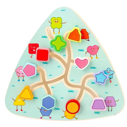 Happy Tiny Mart Wood Maze Board Sliding Pattern Matching Puzzle Toy