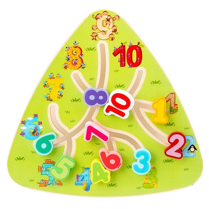 Happy Tiny Mart Wood Maze Board Sliding Pattern Matching Puzzle Toy