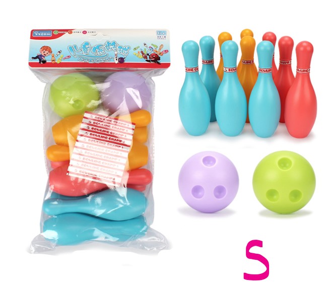 Plastic Ten-Pin Bowling Set with Two Balls for Indoor and Outdoor Use