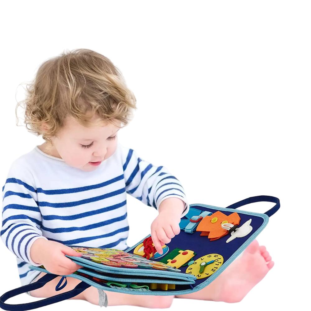 Happy Tiny Mart Synthetic Fabric Seven Activity Panel Educational Board for Children