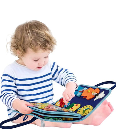 Happy Tiny Mart Synthetic Fabric Seven Activity Panel Educational Board for Children