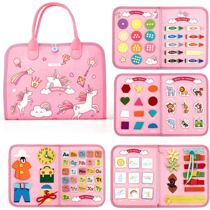 Happy Tiny Mart Synthetic Fabric Seven Activity Panel Educational Board for Children