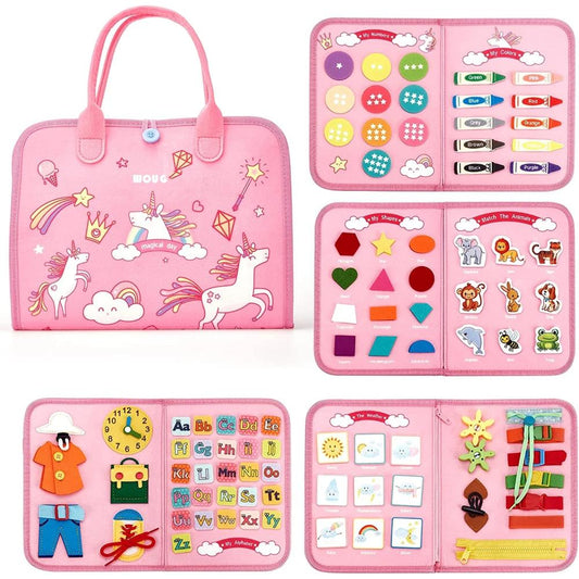 Happy Tiny Mart Synthetic Fabric Seven Activity Panel Educational Board for Children