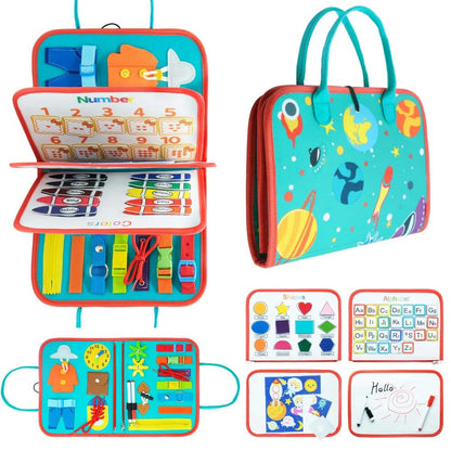 Happy Tiny Mart Synthetic Fabric Seven Activity Panel Educational Board for Children