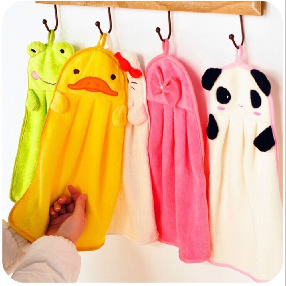 Happy Tiny Mart Microfiber Animal Theme Hand Towels for Children